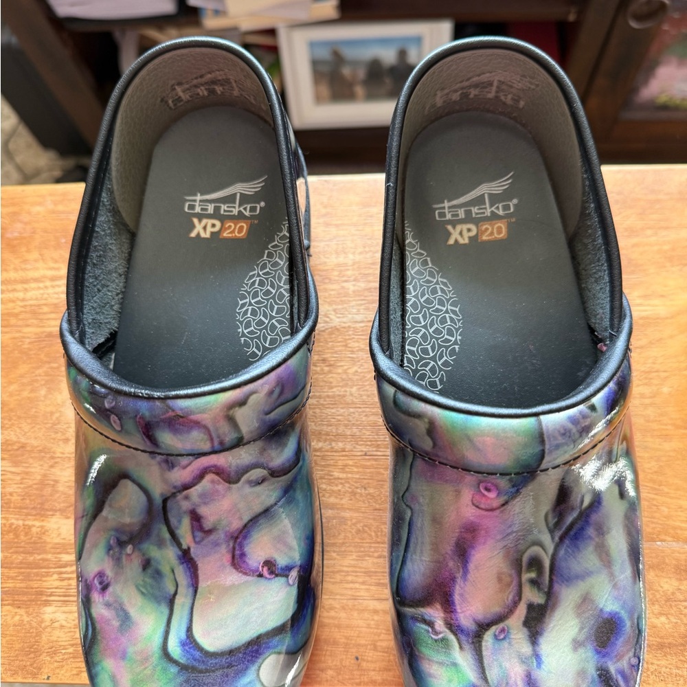 Dansko Iridescent Blue and Purple Clogs - Picture 3 of 4